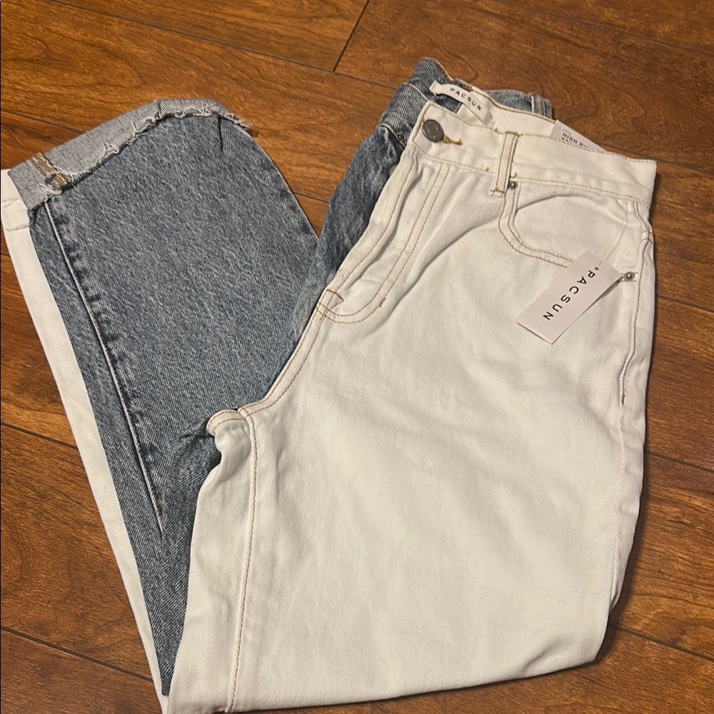 PacSun White and Gray Contrast Jeans